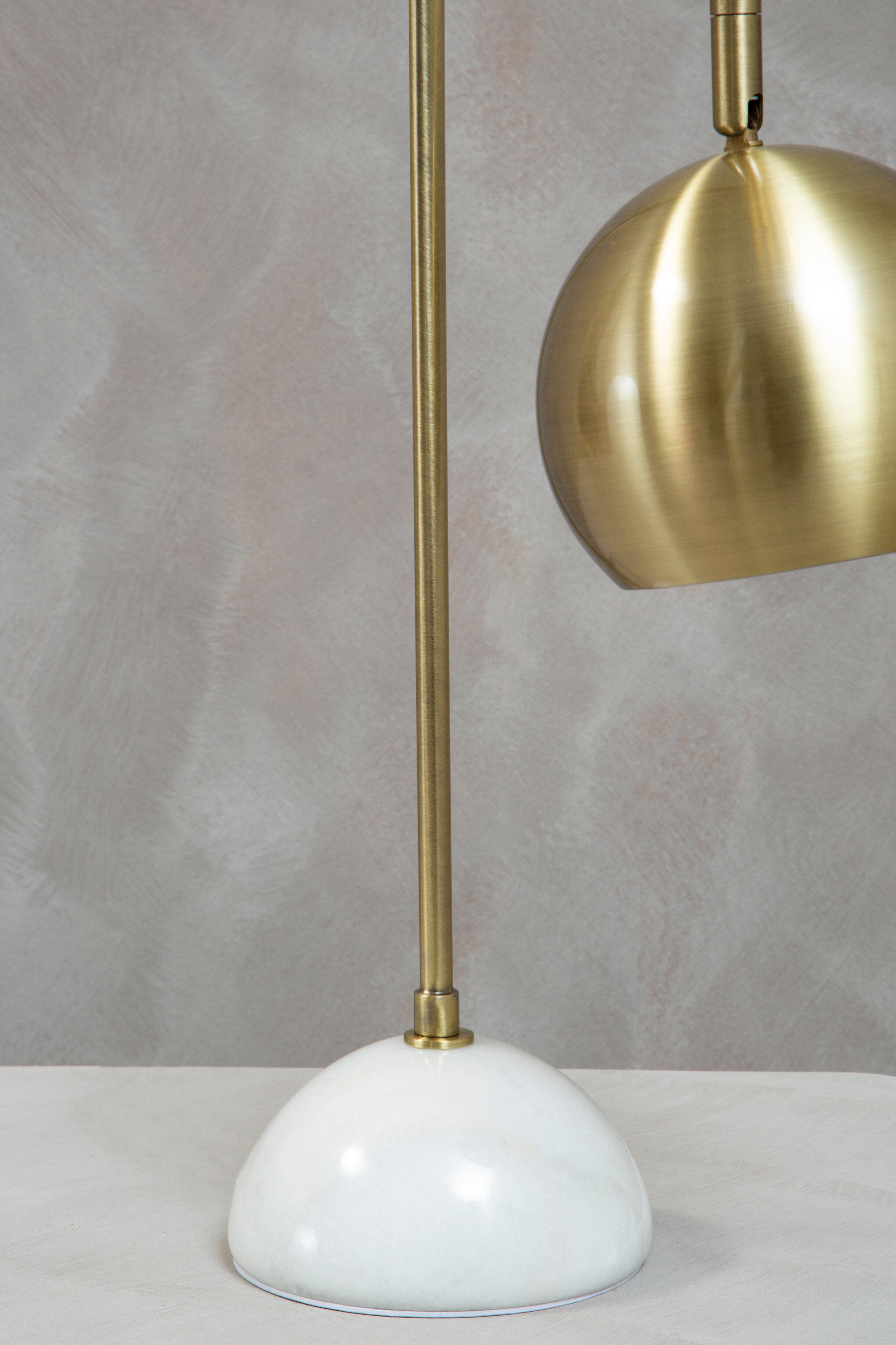 Clyde Gold Globe Shaped & White Marble Table Lamp